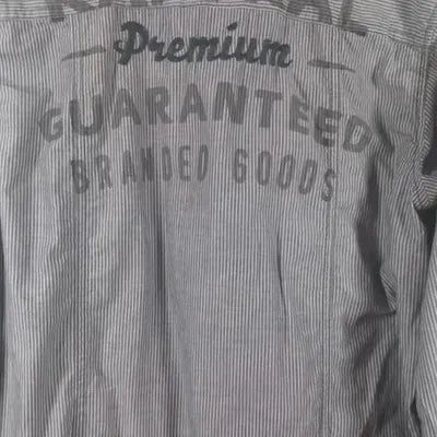 Men's Kaporal Jeans Grey & White Striped Shirt Size L - New