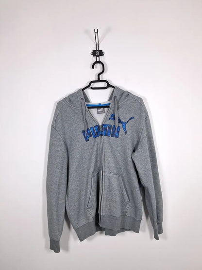 Sweat Zippé Capuche PUMA Camouflage Bleu – Style Streetwear Sport – Gris Chiné – Taille M