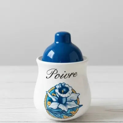 Superb set of 5 vintage ceramic spice jars