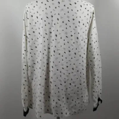 Terre de marins White Tunic with Swallow Motifs Size 44 - Very Good Condition