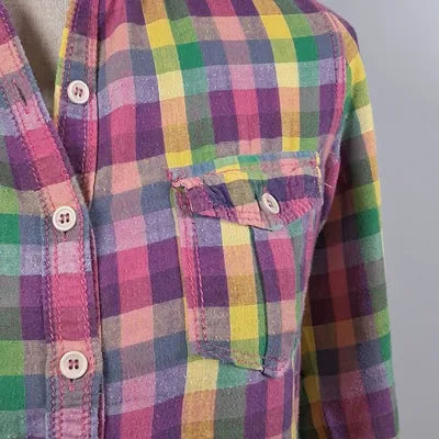 Vintage multicolored plaid shirt – Jennyfer – Size S (US 4)