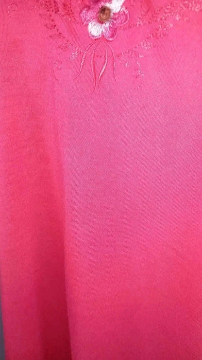 Lovely Coral/Pink Short Sleeve T-shirt - "Hoang Collection" XXXXL - Embroidery