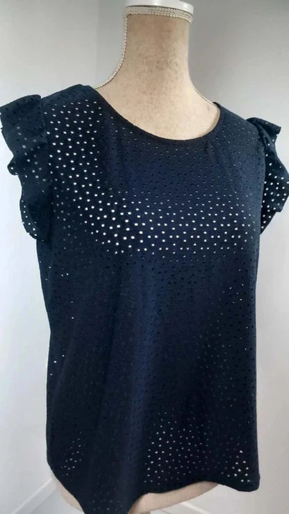 Top Marine Broderie Anglaise KIABI - Neuf - Taille L