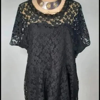 Haut Péplum Dentelle noir – Élégance & Féminité Grande Taille !