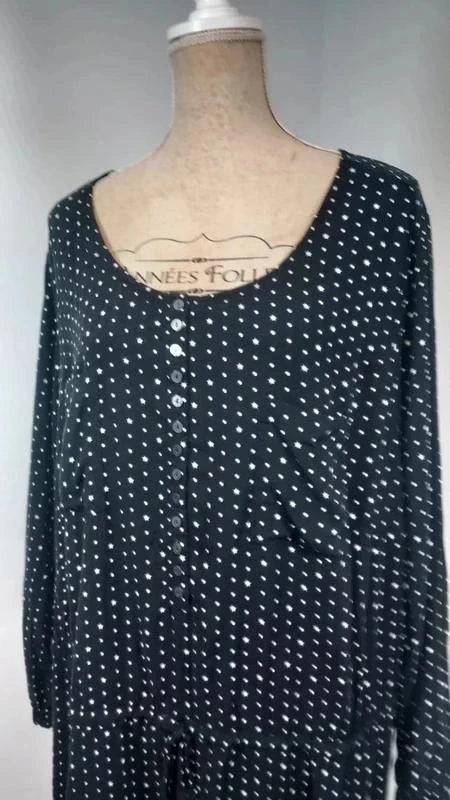 Robe/Tunique Noire "Étoiles" - Bonprix - T. 54