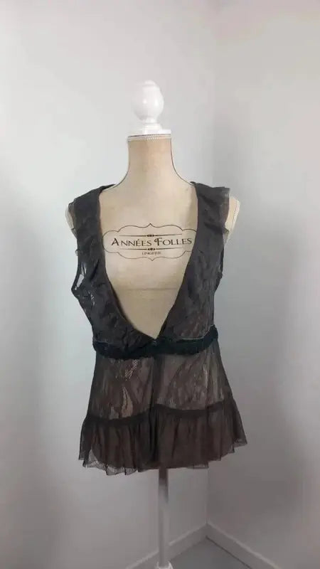 Black Lace Sleeveless Gilet Street One - Size 38 (M) - Romantic Style