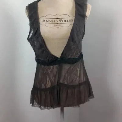 Gilet Sans Manches Dentelle Noire Street One - Taille 38 (M)- Style Romantique