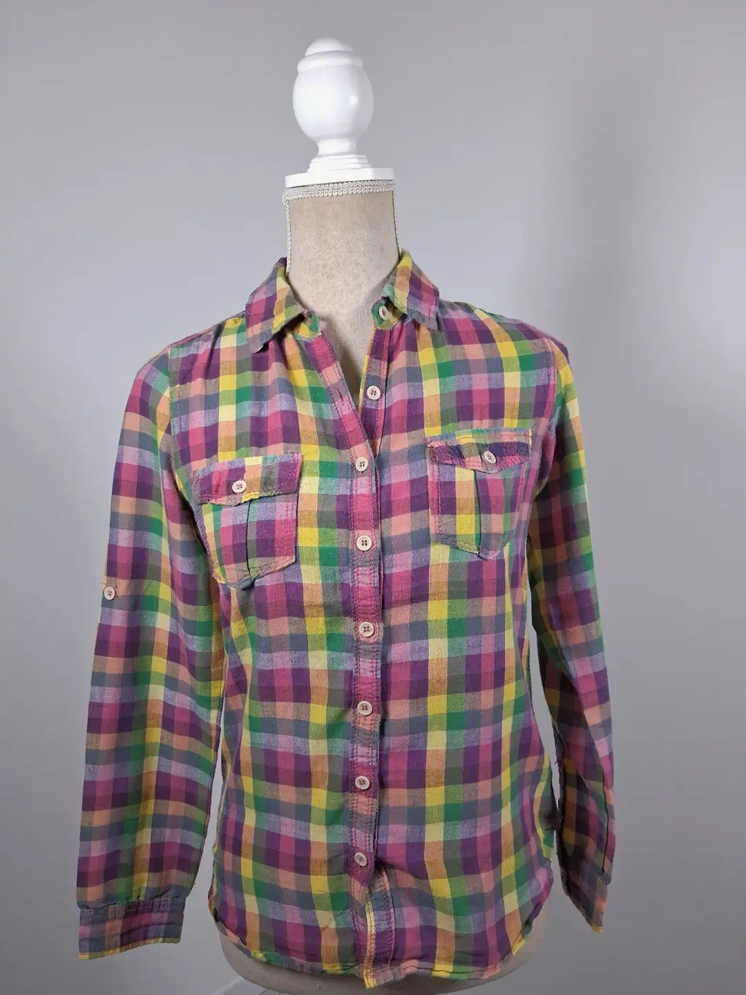 Vintage multicolored plaid shirt – Jennyfer – Size S (US 4)