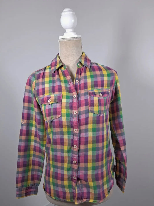 Vintage multicolored plaid shirt – Jennyfer – Size S (US 4)