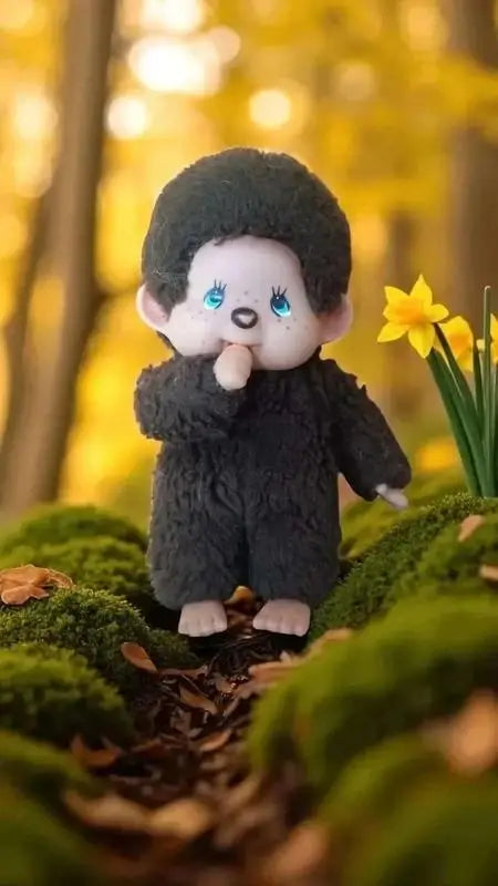 Vintage Kiki Monchhichi Plush 80s – Ajena France – 1st Generation – 18/20 cm