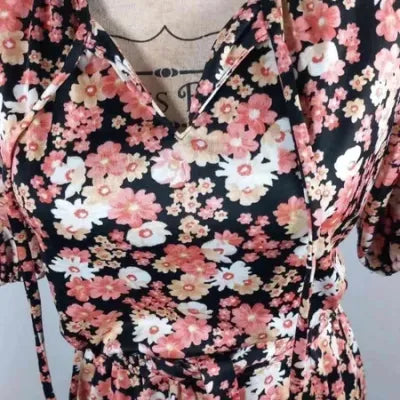 Robe mi-longue vintage fleurie neuve – Style Rétro/Romantique – Taille 38