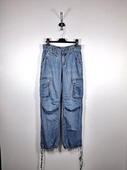 MIM Fluid Lightweight Denim Cargo Pants – Y2K / Streetwear Style – Size 34