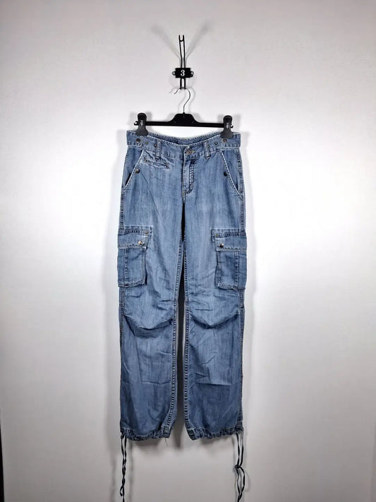 MIM Fluid Lightweight Denim Cargo Pants – Y2K / Streetwear Style – Size 34