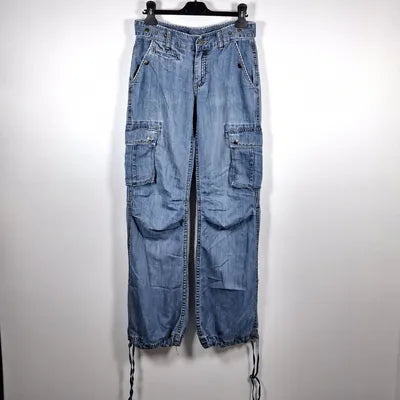 MIM Fluid Lightweight Denim Cargo Pants – Y2K / Streetwear Style – Size 34