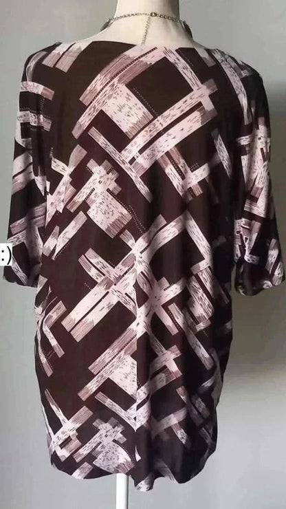 Tunique vintage marron beige taille 54