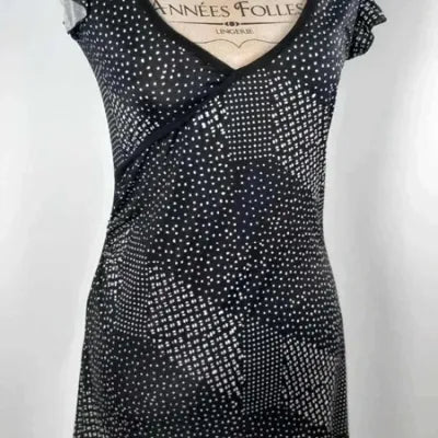 Robe Courte à Pois Cache-Cœur Made in France – Taille 38/40 – Neuve
