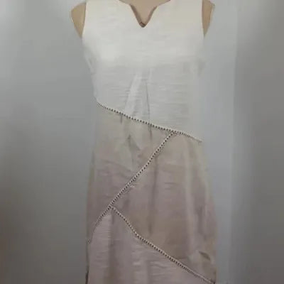 Robe 100% LIN Jacqueline Riu – Beige & Écru Taille 2 (38/40)