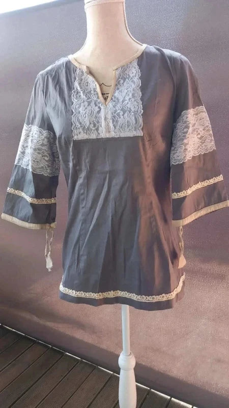 Superbe Tunique Almatrichi – Style Bohème Chic & Dentelle taille 42