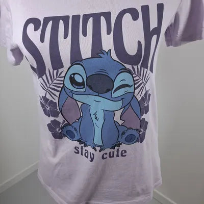 Stitch "Stay Cute" Disney T-Shirt - Lilac - Size XS (US 2)