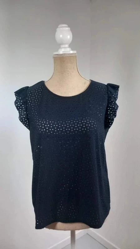 Top Marine Broderie Anglaise KIABI - Neuf - Taille L