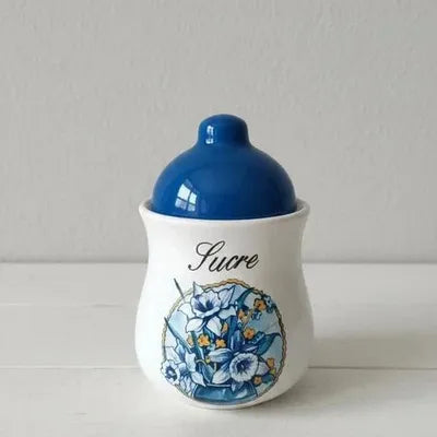 Superb set of 5 vintage ceramic spice jars