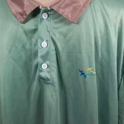 Polo Homme Neuf 4XL - Vert Sapin & Col Satiné Beige - Golf / Décontracté