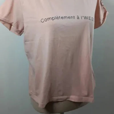 Bizzbee Pastel Pink "Complètement à l'West" T-shirt L