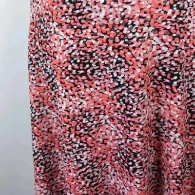 Jupe d'été Fluide Imprimée - Corail/Noir/Blanc - Taille 48/50