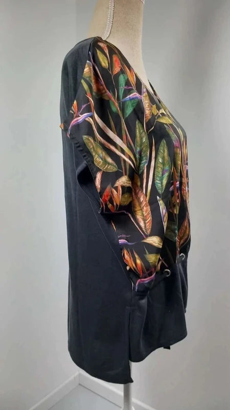 Camaieu Tropical Print Flowy Blouse – Size 38 – NEW