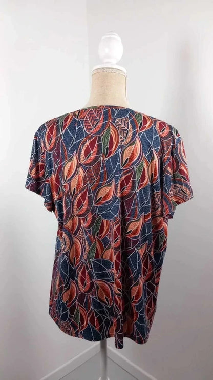 Top Fluide Bohème – Imprimé Feuilles – Neuf – Taille 4 (XL/XXL)