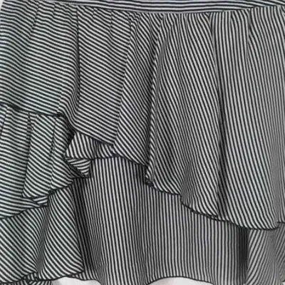 Black and white striped ruffled mini skirt – ETAM – Size 38