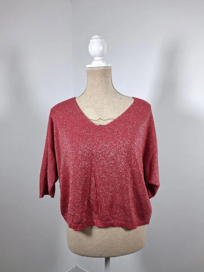 Fine Shimmer / Sequin Batwing Pullover - One Size (Fits S to L/XL)