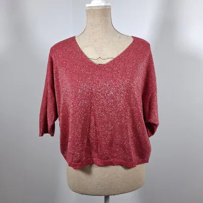 Fine Shimmer / Sequin Batwing Pullover - One Size (Fits S to L/XL)