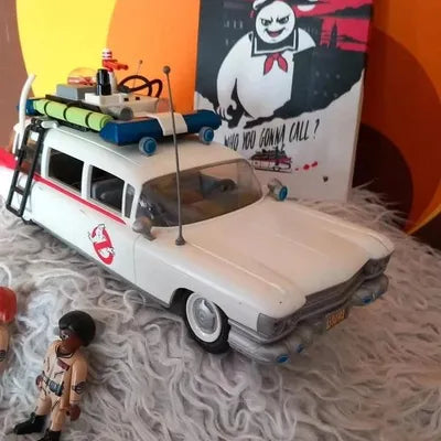 Ghostbusters - Ecto-1 Vehicle + Winston & Janine Figures - Vintage Collector Toy