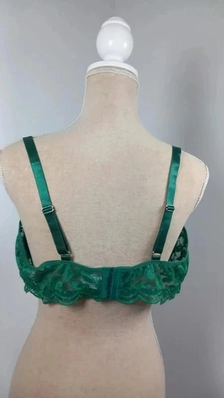 Magnifique Soutien-Gorge Dentelle Vert Sapin - Taille 4XL (Neuf)