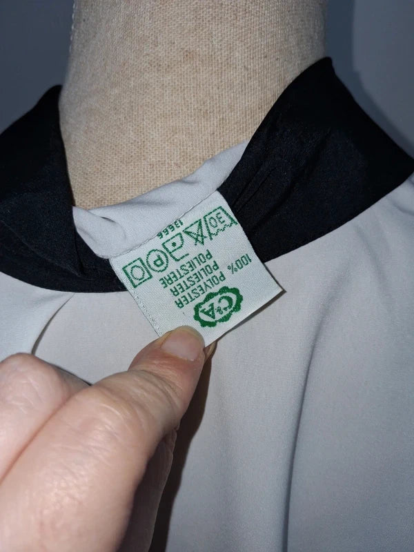 Chemisier blanc style marin rétro Canda (C&A) – Taille 40
