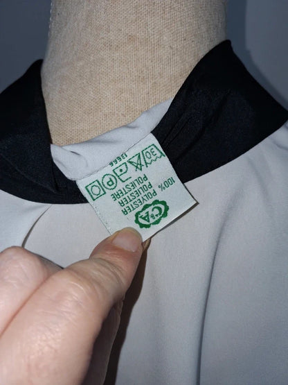 Chemisier blanc style marin rétro Canda (C&A) – Taille 40