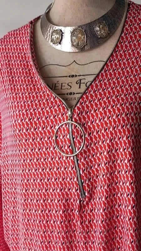 Magnifique tunique rouge et noir de la marque Gémo taille XL