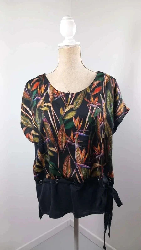 Camaieu Tropical Print Flowy Blouse – Size 38 – NEW