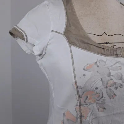 Vintage cottagecore floral print square neck top – Ellamode – Size 1 (S/36)