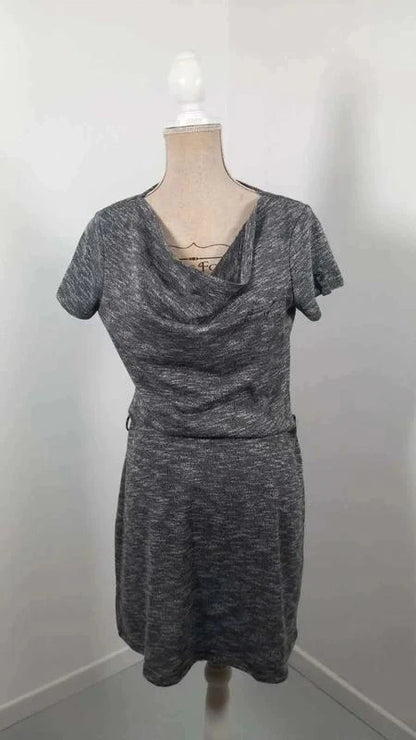 Robe Grise Chinée Cache Cache – Col Bénitier Élégant – Taille 40