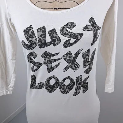 White Walk and Talk Top – Backless double knot & Leopard print – Size 38/40 – NEW