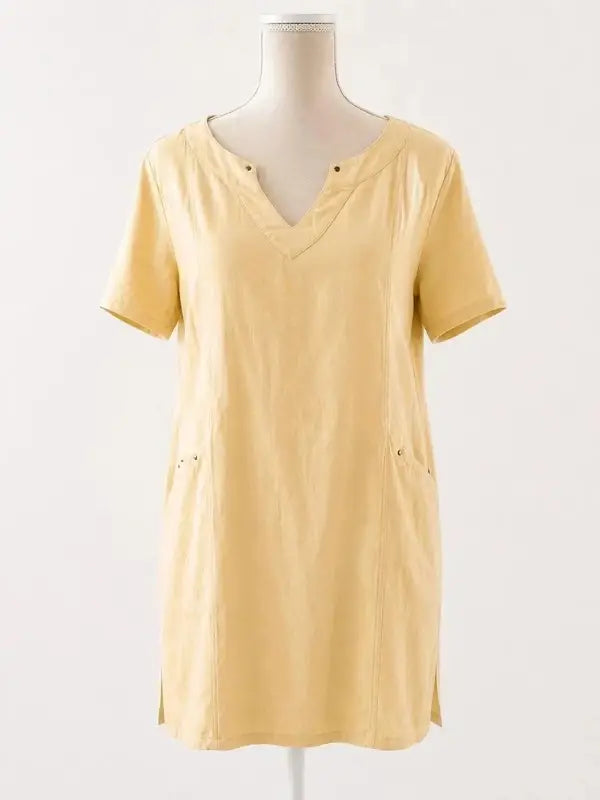 Robe en Lin Christine Laure Jaune Pastel & Détails Chic taille 40