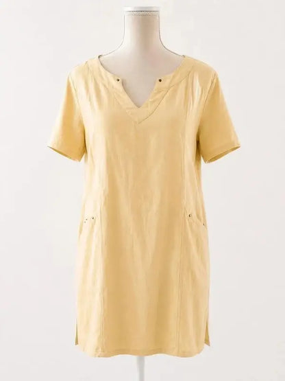 Robe en Lin Christine Laure Jaune Pastel & Détails Chic taille 40
