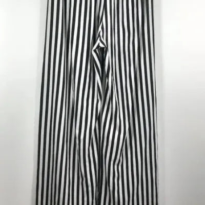 Pantalon Fluide Palazzo Rayé Noir & Blanc – Style Graphique – NEUF – Taille 4