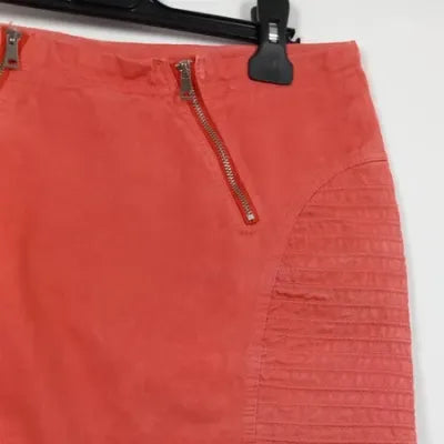 Laura Jo Coral Short Skirt - Size L (UK 12) - Rock Style with Zips & Panels
