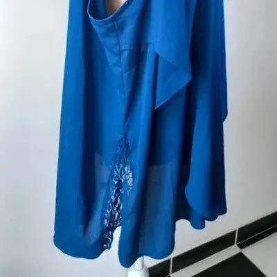 New Look Tunic – Royal Blue – Lace & Voile – Sleeveless – Bohemian Chic Style