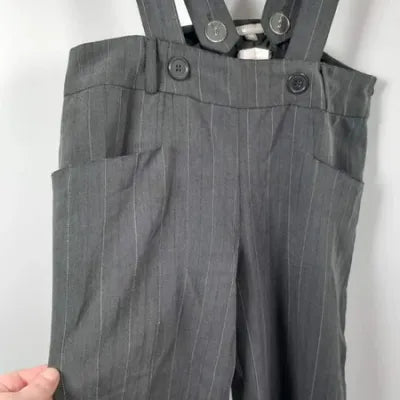 Wide-Leg Trousers with Braces - Working Girl Style - New - UK 10
