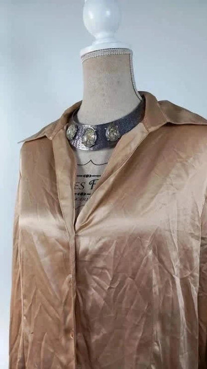Chemise satinée beige dorée marque Burton taille 46