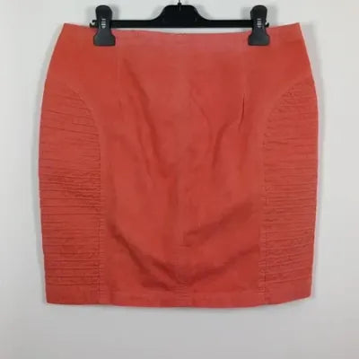 Laura Jo Coral Short Skirt - Size L (UK 12) - Rock Style with Zips & Panels